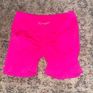 Hot pink workout shorts